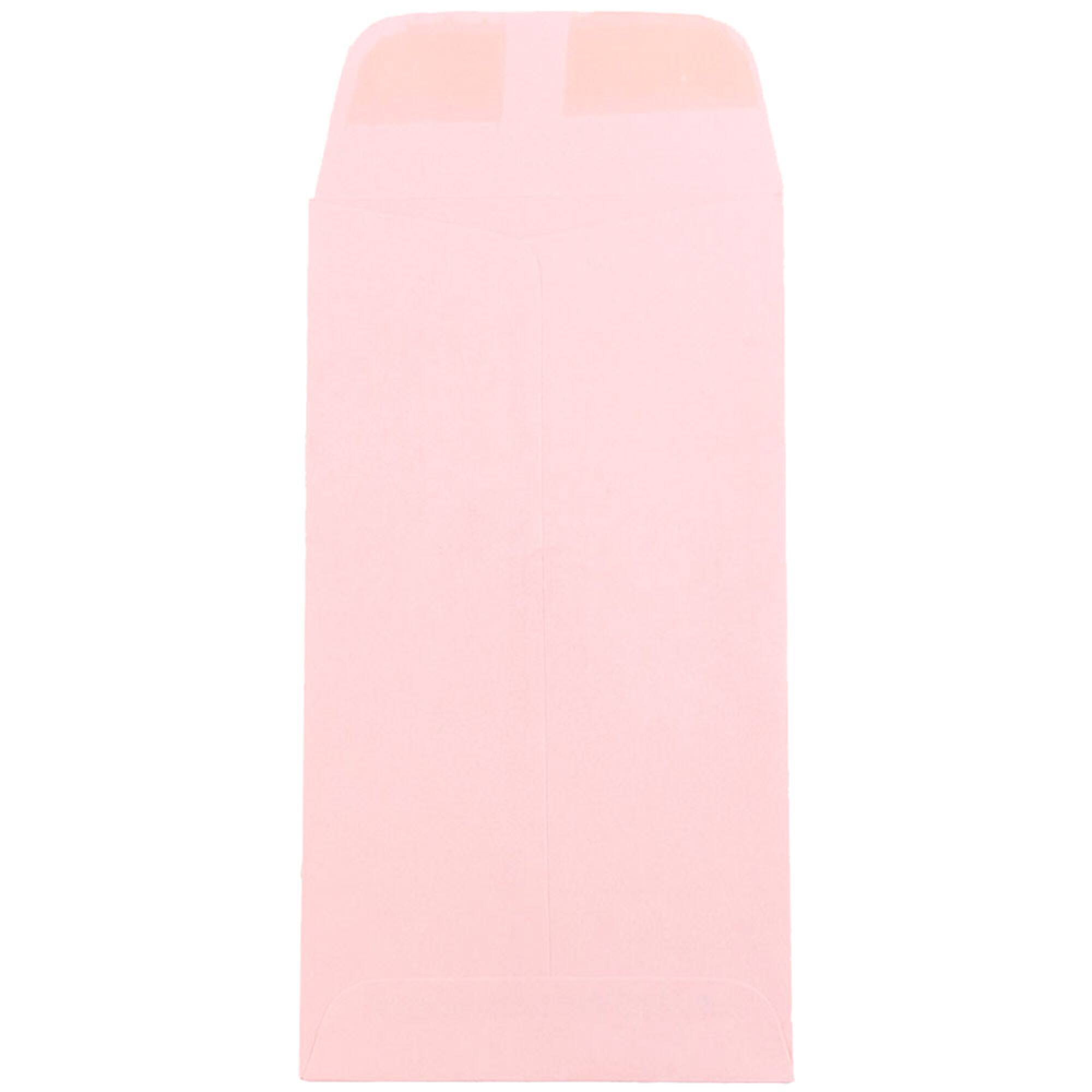 JAM Paper 3.5" x 6.5" Baby Pink Pastel Coin Business Envelopes, 50ct.